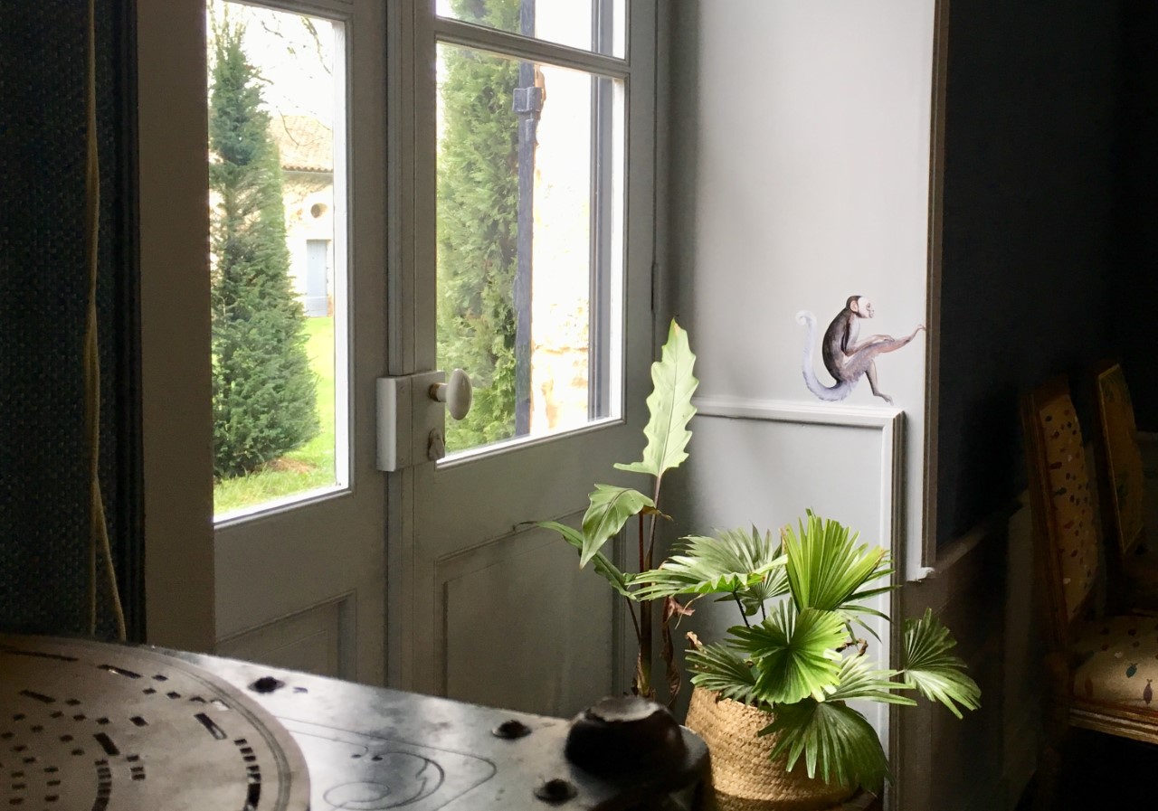 sitckers singe proche de la fenêtre